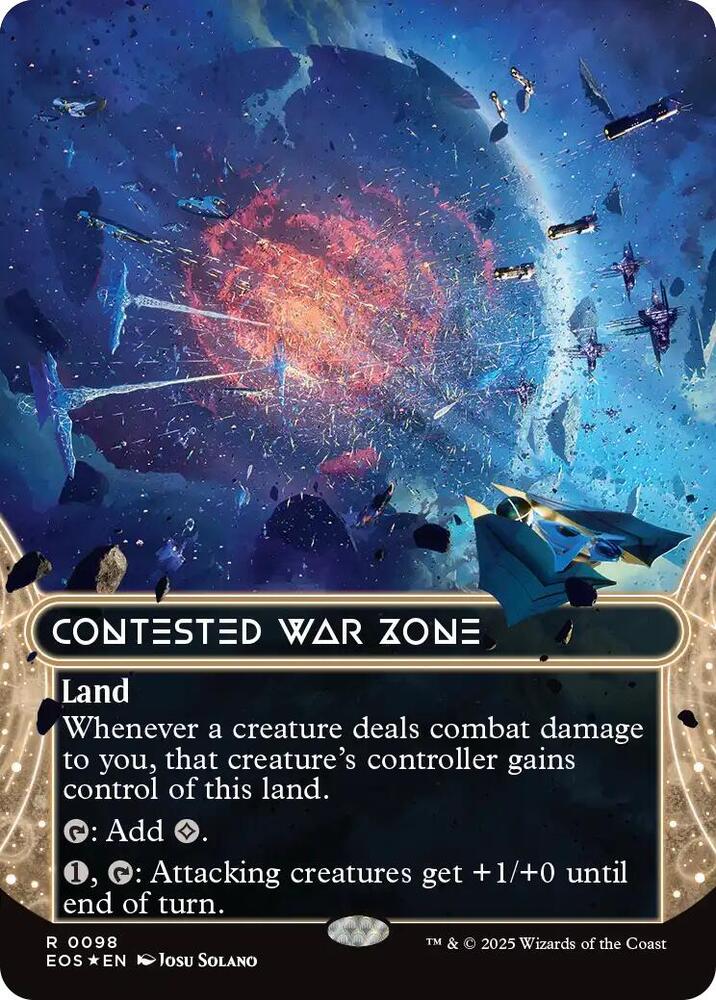 Contested War Zone (0098) (Borderless) (Galaxy Foil) - Edge of