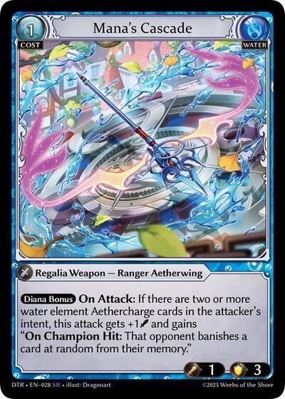 Mana's Cascade — Foil Distorted Reflections Super Rare Grand Archive card — value and price