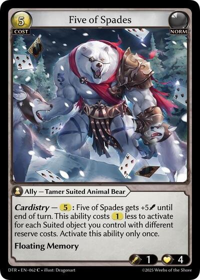 Five of Spades — Foil Distorted Reflections Common Grand Archive card — value and price