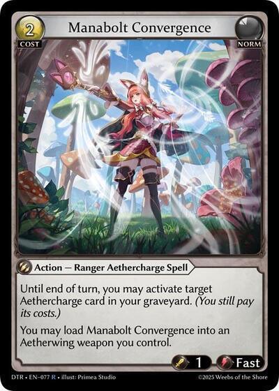 Manabolt Convergence — Foil Distorted Reflections Rare Grand Archive card — value and price