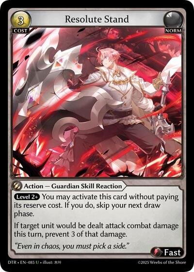 Resolute Stand — Foil Distorted Reflections Uncommon Grand Archive card — value and price