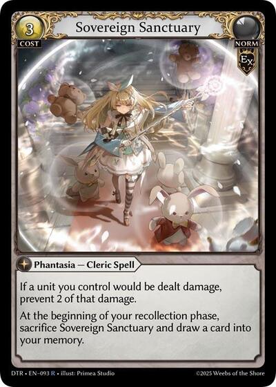 Sovereign Sanctuary — Foil Distorted Reflections Rare Grand Archive card — value and price
