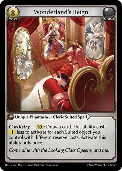 Wonderland's Reign — Foil Distorted Reflections Uncommon Grand Archive card — value and price
