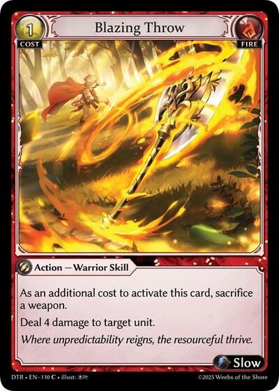 Blazing Throw card
