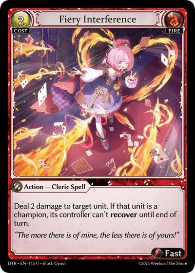 Fiery Interference — Foil Distorted Reflections Uncommon Grand Archive card — value and price