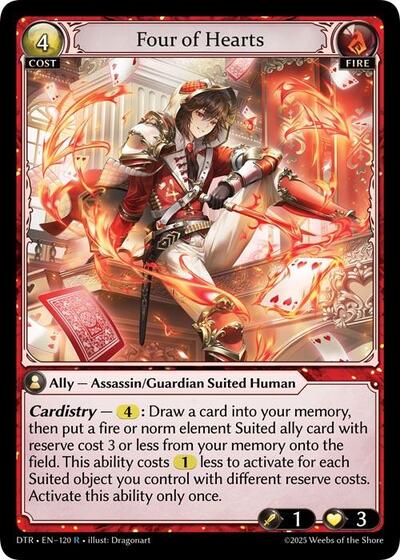 Four of Hearts card