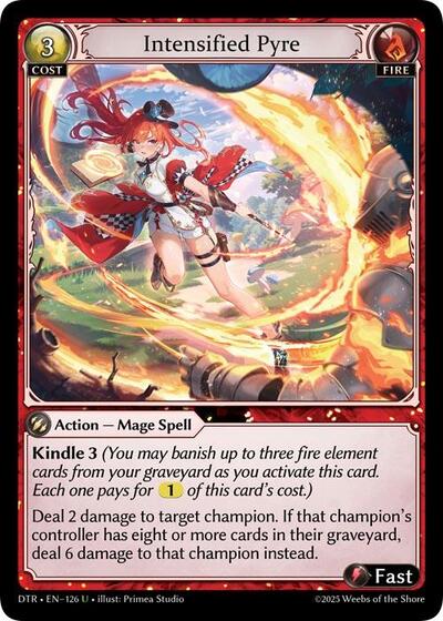 Intensified Pyre — Foil Distorted Reflections Uncommon Grand Archive card — value and price