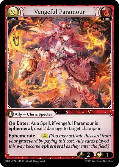 Vengeful Paramour — Foil Distorted Reflections Uncommon Grand Archive card — value and price