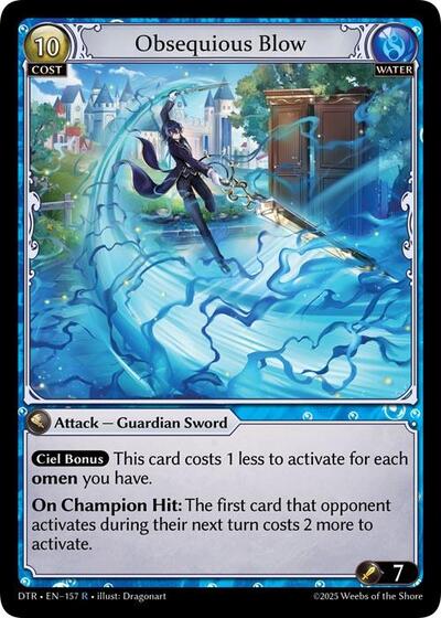 Obsequious Blow — Foil Distorted Reflections Rare Grand Archive card — value and price