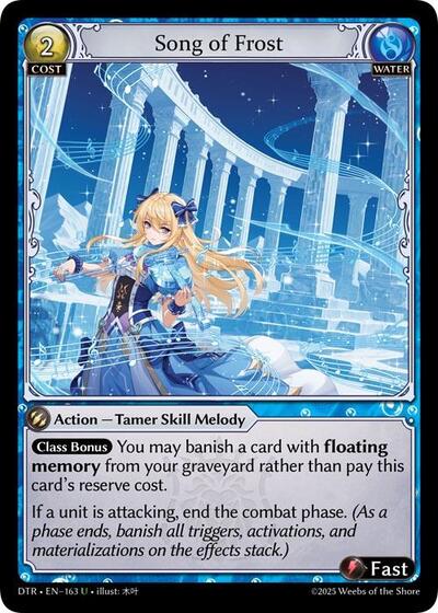 Song of Frost — Foil Distorted Reflections Uncommon Grand Archive card — value and price