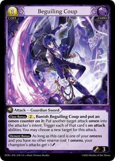 Beguiling Coup — Foil Distorted Reflections Super Rare Grand Archive card — value and price