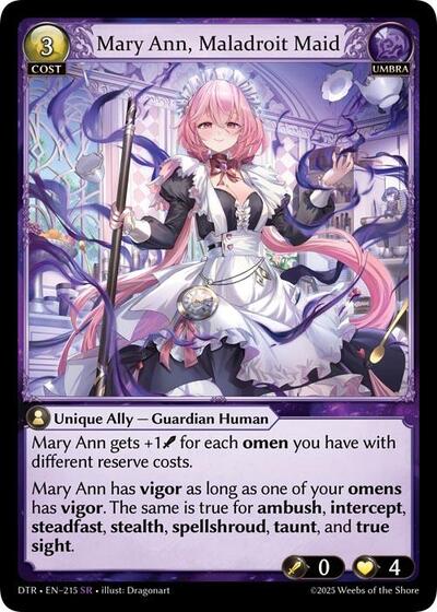 Mary Ann, Maladroit Maid card