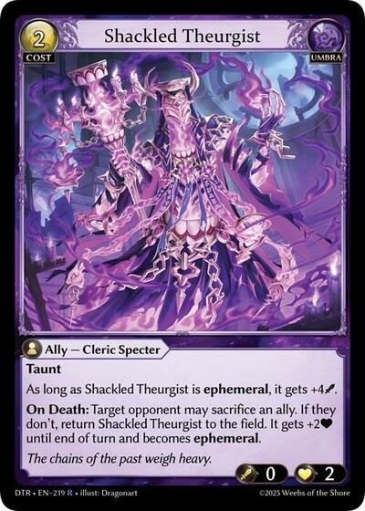 Shackled Theurgist — Foil Distorted Reflections Rare Grand Archive card — value and price