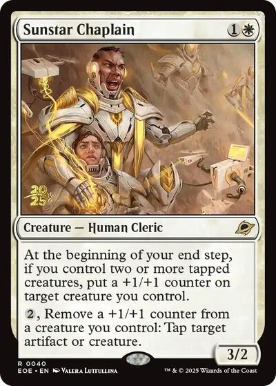 Sunstar Chaplain (Prerelease) from PEOE #40s, Magic: The Gathering card