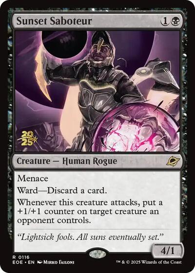 Sunset Saboteur (Prerelease) from PEOE #116s, Magic: The Gathering card