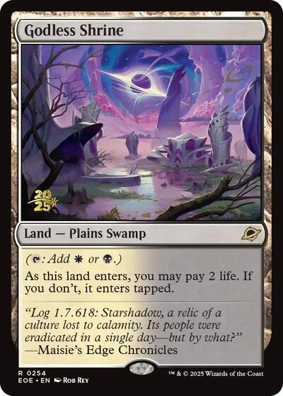 Godless Shrine (Prerelease) from PRE #254s, Magic: The Gathering card