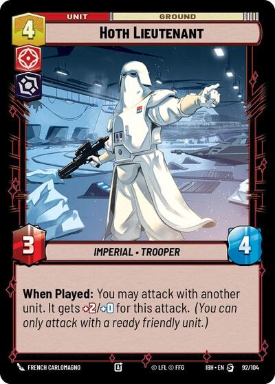 Hoth Lieutenant (92/104) Intro Battle: Hoth Special Star Wars Unlimited card — value and price
