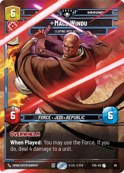 Mace Windu - Leaping into Action (69) card