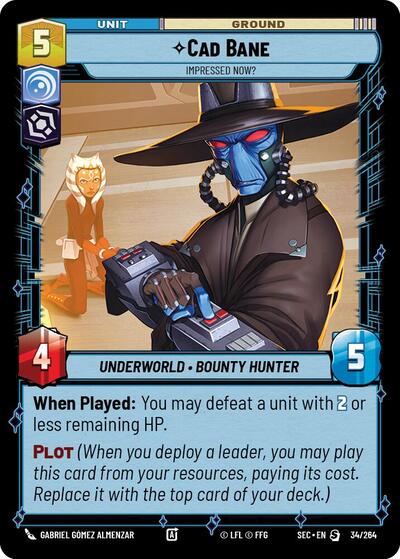 Cad Bane - Impressed Now? Secrets of Power Special Star Wars Unlimited card — value and price