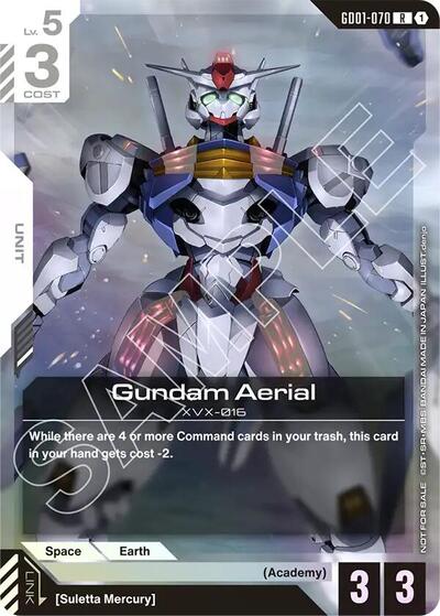 Gundam Aerial (Store Tournament Participant Pack 01) Gundam Promotional Cards Rare Gundam card — value and price