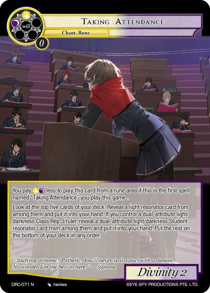 Taking Attendance