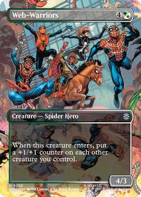 Web-Warriors (Borderless) - Marvel's Spider-Man - Magic: The Gathering card