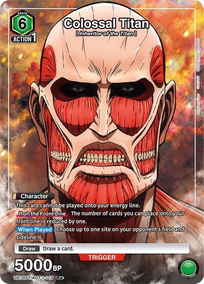 Colossal Titan (R*) UE10ST: Attack on Titan Starter Deck Rare 1-Star Union Arena card — value and price
