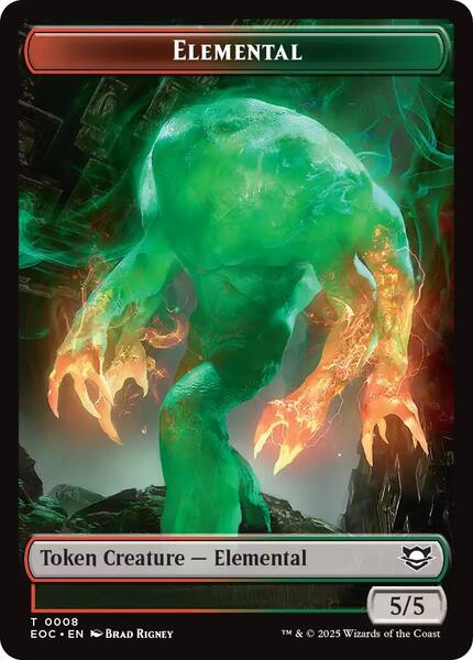 Elemental (0008) // Gnome Double-Sided Token - Commander: Edge of