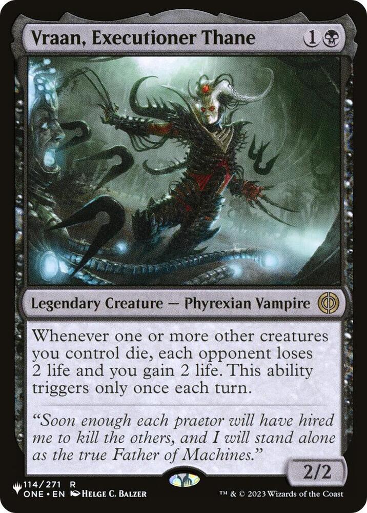 Vraan, Executioner Thane #ONE-114 — The List