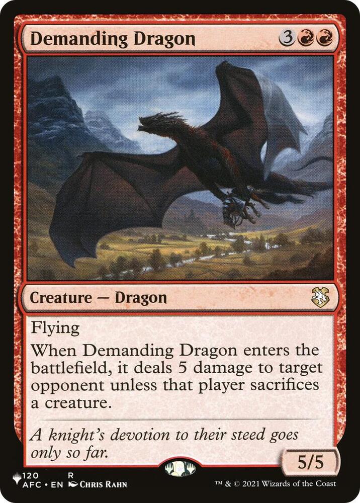 Demanding Dragon #AFC-120 — The List