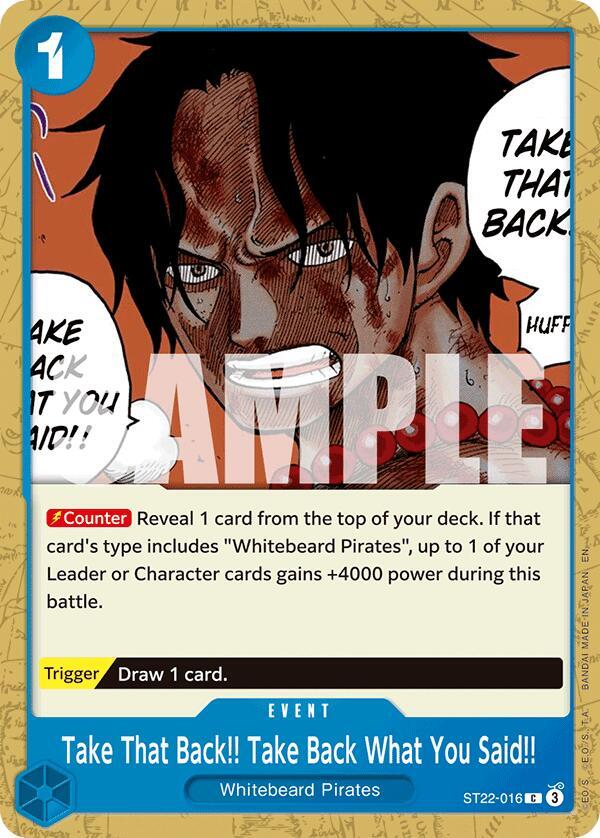 Take That Back Take Back What You Said onepiece card