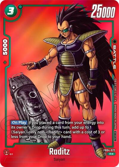 Raditz (Limited Pack MANGA Version 01) card