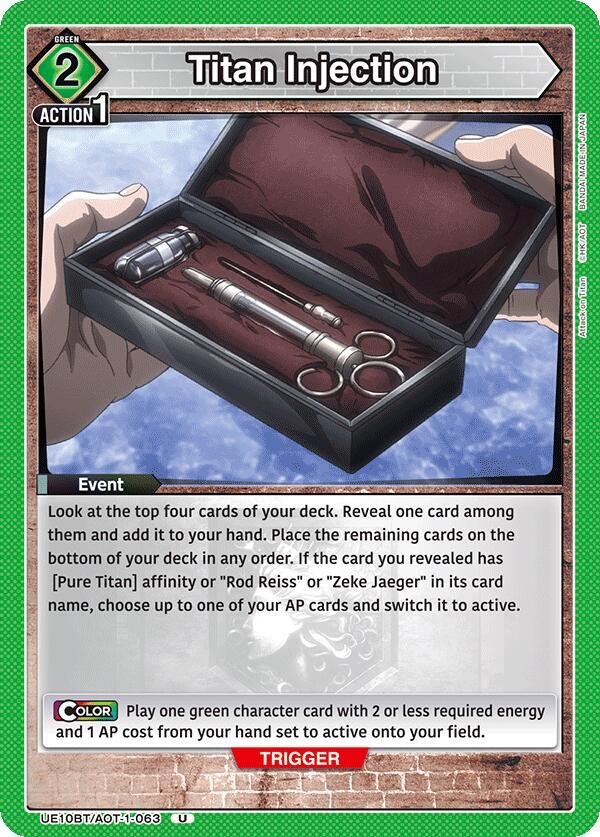 Titan Injection - UE10BT: Attack on Titan - Union Arena - TCGplayer.com Titan Injection - UE10BT: Attack on Titan - Union Arena - TCGplayer.com