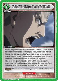 We Fight Now!! We Decide This Right Here!! - UE10BT: Attack on Titan - Union Arena card