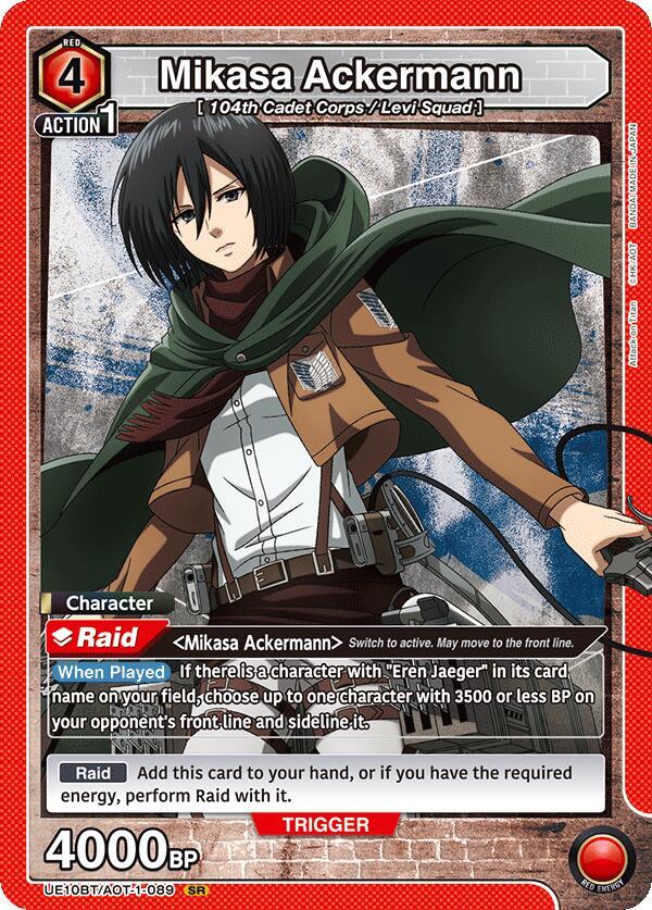 Mikasa Ackermann (089) - UE10BT: Attack on Titan - Union Arena