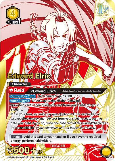 Edward Elric (012) Union Arena Promotion Cards Union Rare Union Arena card — value and price