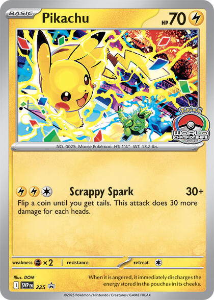 Pikachu - 225 (World Championship 2025) card image