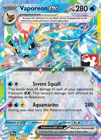Vaporeon ex #023/131 from Prize Pack Series Cards Pokemon card image