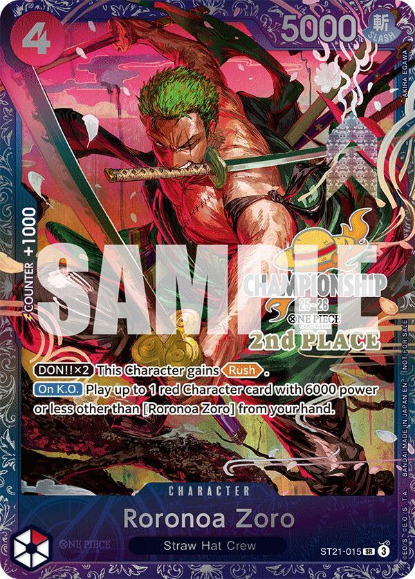 Roronoa Zoro (CS 25-26 2nd Place) - One Piece Promotion Cards