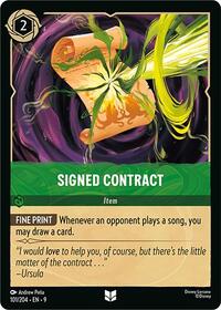 Signed Contract - Fabled - Lorcana card