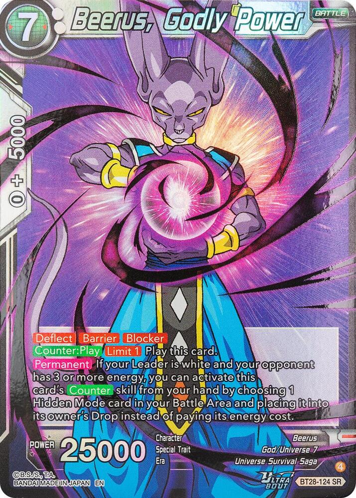 Beerus, Godly Power - Prismatic Clash - Dragon Ball Super: Masters
