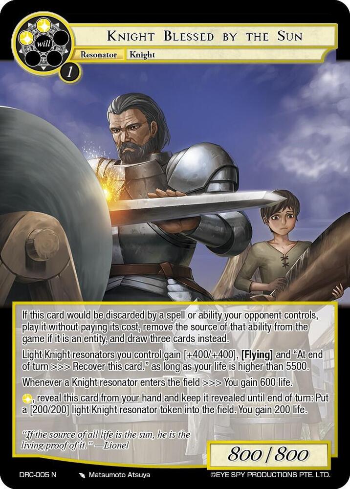 Knight Blessed by the Sun