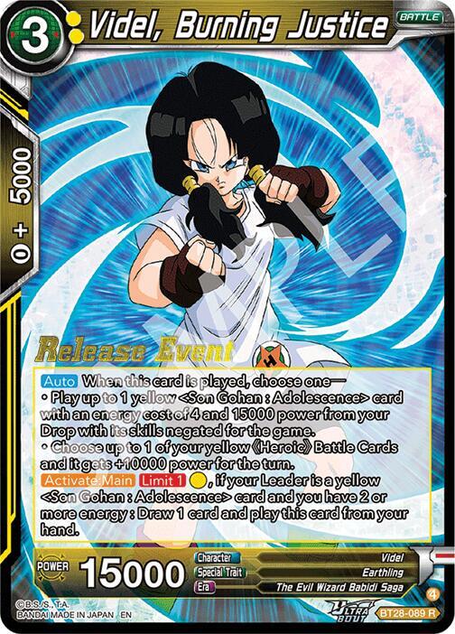 Videl, Burning Justice #BT28-089 — Prismatic Clash Release Event