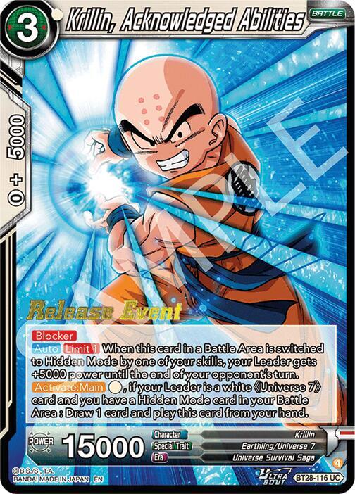 Krillin, Acknowledged Abilities #BT28-116 — Prismatic Clash Release Event