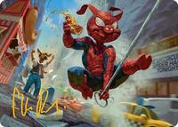 Spider-Ham, Peter Porker Art Card (Gold-Stamped Signature) - Art