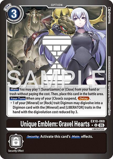 Unique Emblem Gravel Hearts Limited Foil digimon card