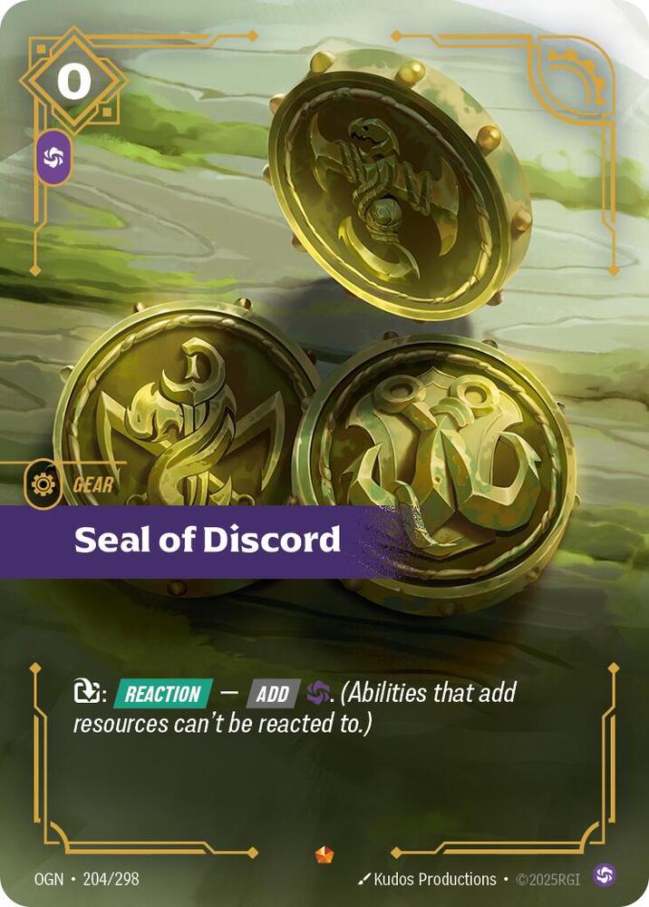 その他 Seal of Discord [OGN204-E] Riftbound Seal of Discord - Origins - Riftbound: League of Legends Trading