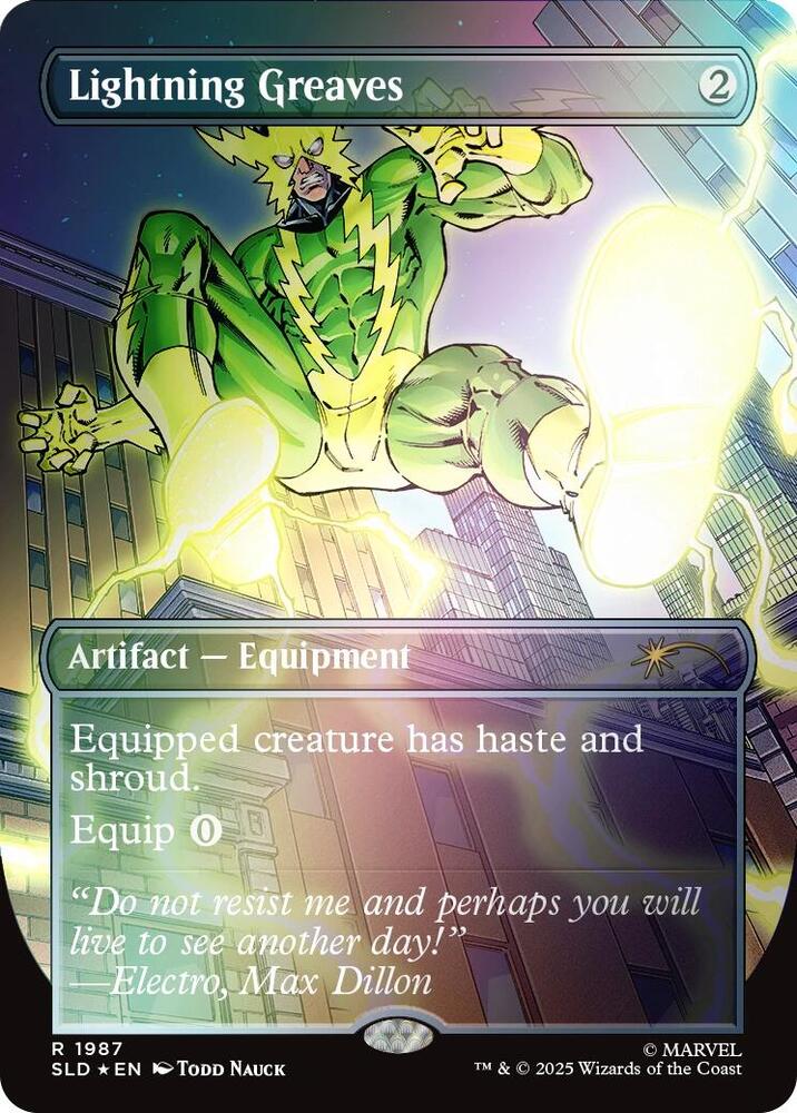 Lightning Greaves 　Rainbow Foil Lightning Greaves (1987) (Rainbow Foil) - Secret Lair Drop Series