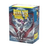 Dragon Shield Dual Matte Standard Sleeves - Cobalt & Silver (100