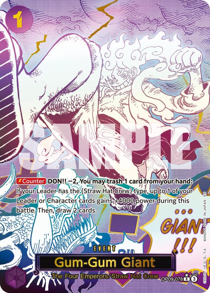 ONE PIECE CARD GAME PRB-02 ゴムゴムの巨人 PRB-02】【パラレル】OP09-078 ゴムゴムの巨人 R | ワンピース